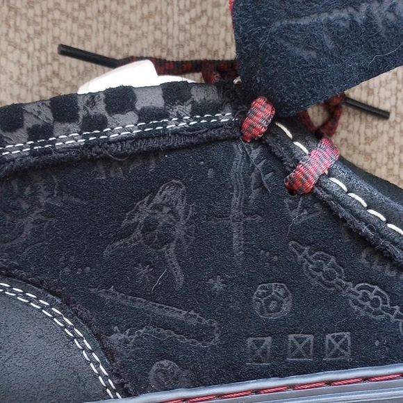 Clarks Black and Red Chukka Boots
